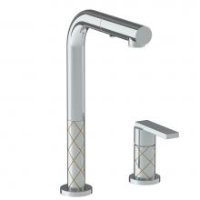 Watermark 71-9.1.3P1-LLD4V-PC - Deck Mounted 2 Hole Square Top Prep Faucet with Pull Out Spray