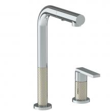 Watermark 71-9.1.3P1-LLO6V-PC - Deck Mounted 2 Hole Square Top Prep Faucet with Pull Out Spray