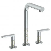 Watermark 71-9P3-LLD4-PC - Deck Mounted 3 Hole Square Top Prep Faucet with Pull Out Spray
