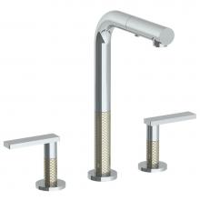 Watermark 71-9P3-LLO6-PC - Deck Mounted 3 Hole Square Top Prep Faucet with Pull Out Spray