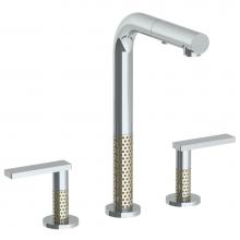 Watermark 71-9P3-LLP5-PC - Deck Mounted 3 Hole Square Top Prep Faucet with Pull Out Spray