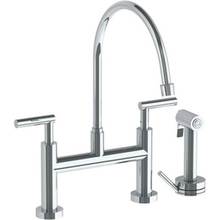 Watermark 23-7.6.5EG-L8-PC - Deck Mounted Bridge Extended Gooseneck Kitchen Faucet with Independent Side Spray