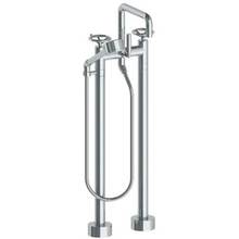 Watermark 31-8.26.3V-BKA1-GP - Floor Standing Square Bath Set with Volume Hand Shower