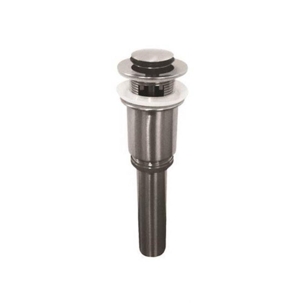 INOX push button waste with overflow, shrouded threads and tailpiece; 1 1/4'' DIA-AS-ste