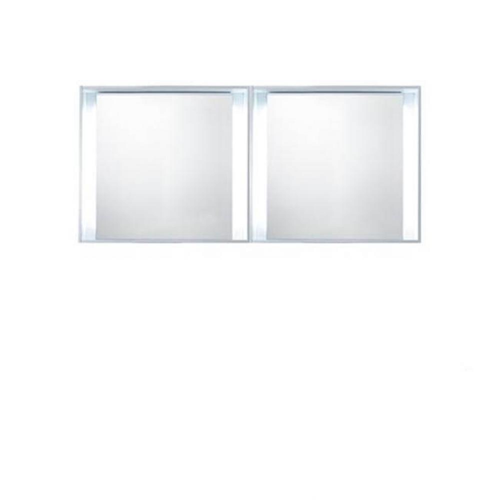 51 collection mirror w/LED lighting; 55''W x 25 1/4''H x 5''D; White