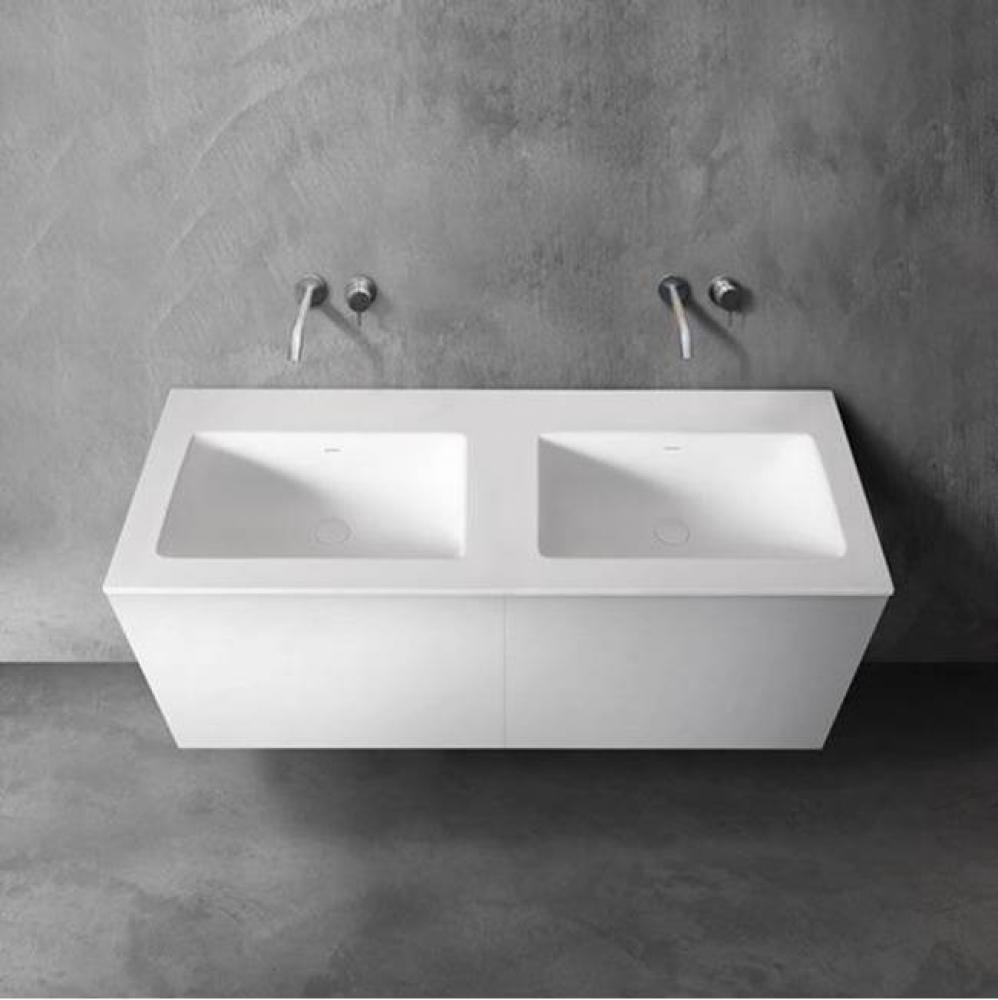 blu stone™ integrated double basin vanity top, 1/2'' thick