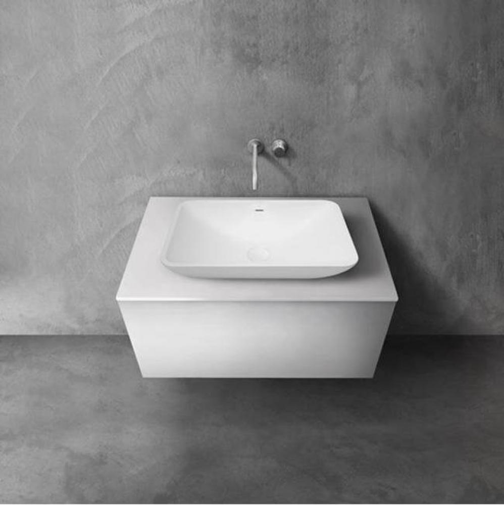 blu•stone™ vanity countertop; 35 3/4''W x 1/2''H x 20 1/4''D; Wh