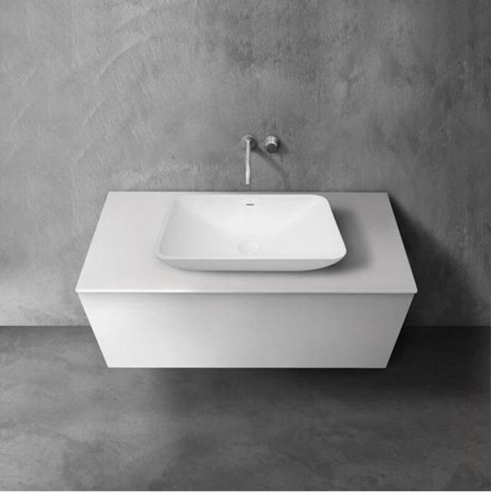 blu•stone™ vanity countertop; 47 1/2''W x 1/2''H x 20 1/4''D; Wh