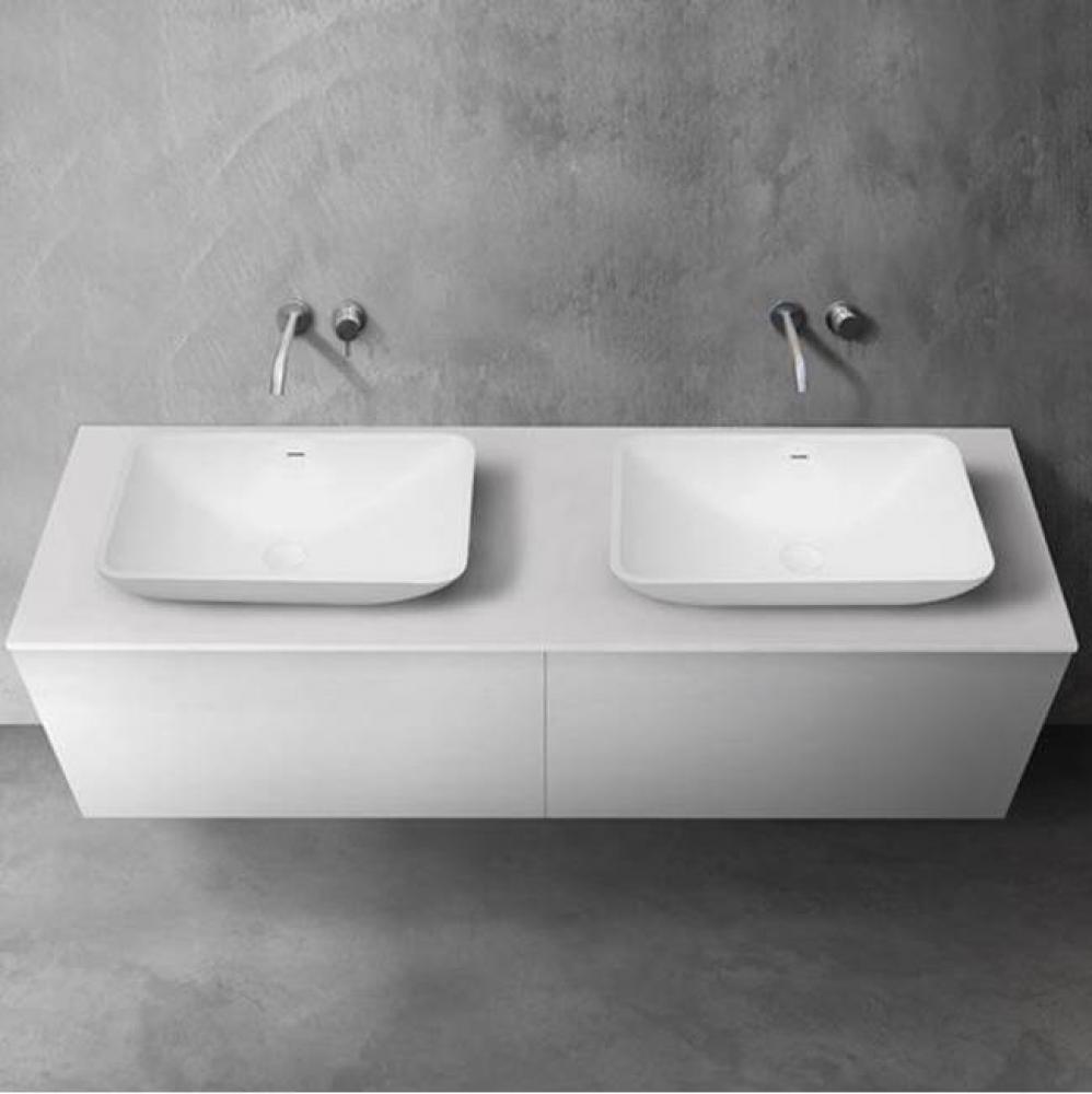 blu•stone™ vanity countertop; 71 3/4''W x 1/2''H x 20 1/4''D; Wh