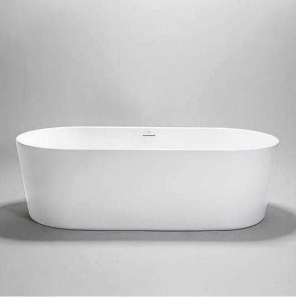 Pisa•4 freestanding acrylic bathtub; 70''L x 31 1/2''W x 21 3/4''H