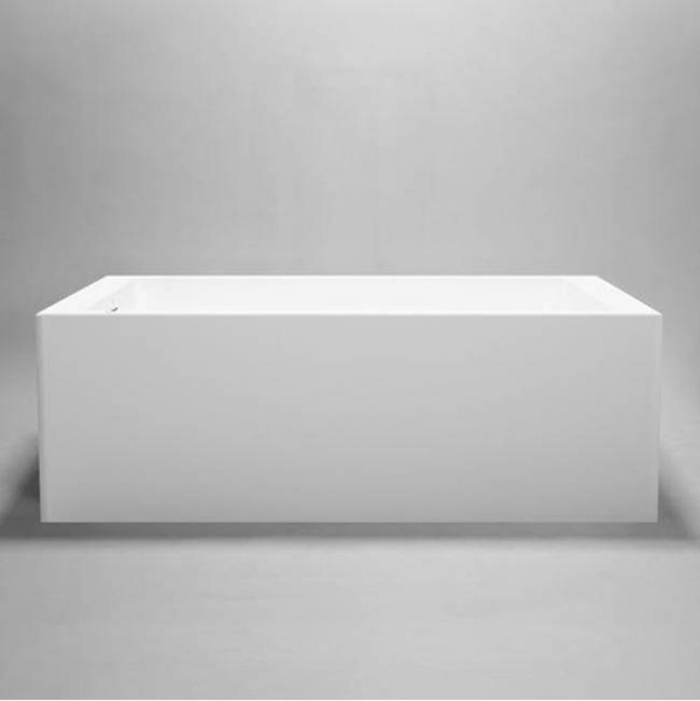 Box•1 freestanding/alcove acrylic bathtub; 60''L x 32''W x 21''H;