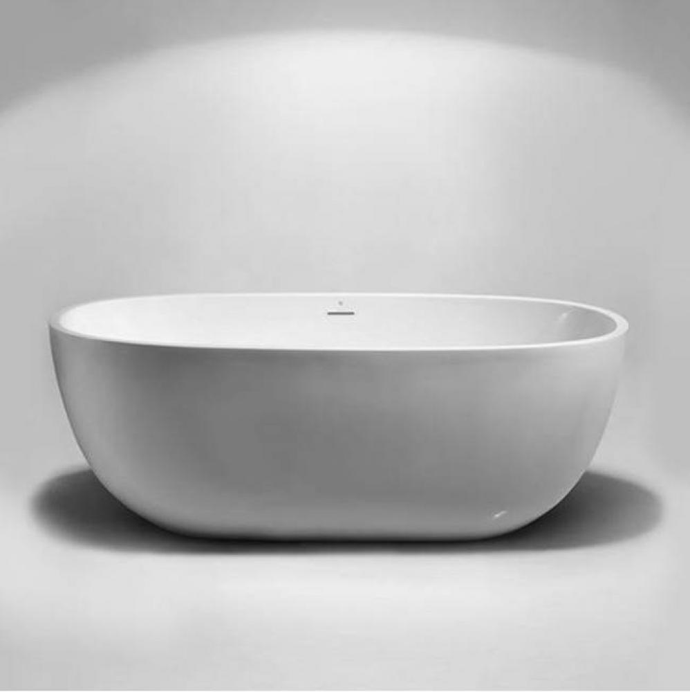 Siena•1 freestanding acrylic bathtub; 59''L x 28 1/4''W x 23 1/4''