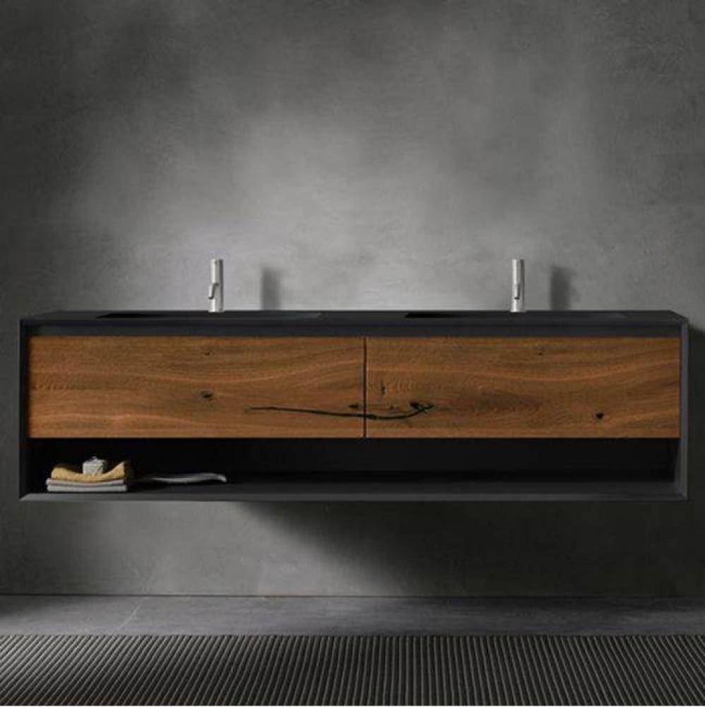 45-Degree Fenix 1800 UP V2, wall vanity; 71''W x 20 1/2''H x 20 7/8'&apos