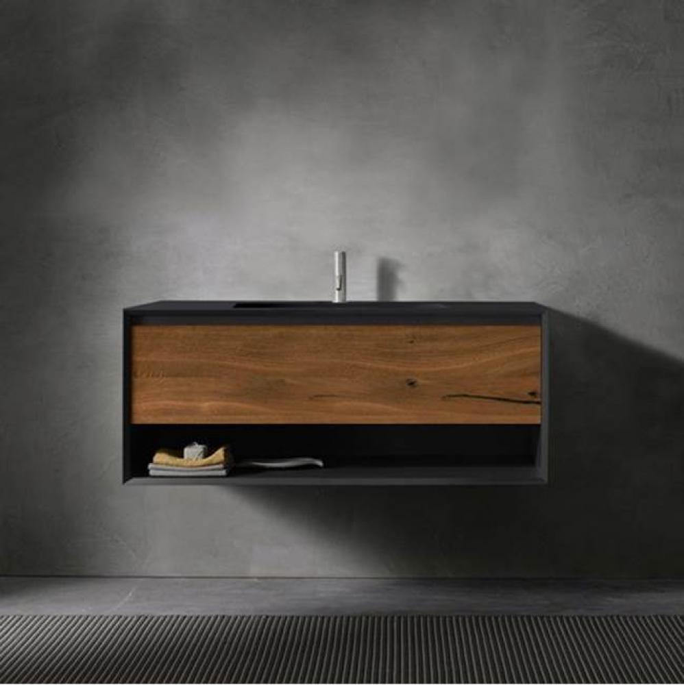 45-Degree And Fenix Collection Up V2 Series 1200, Wall-Mount Vanity, Drawer Panel Only; Creta Matt
