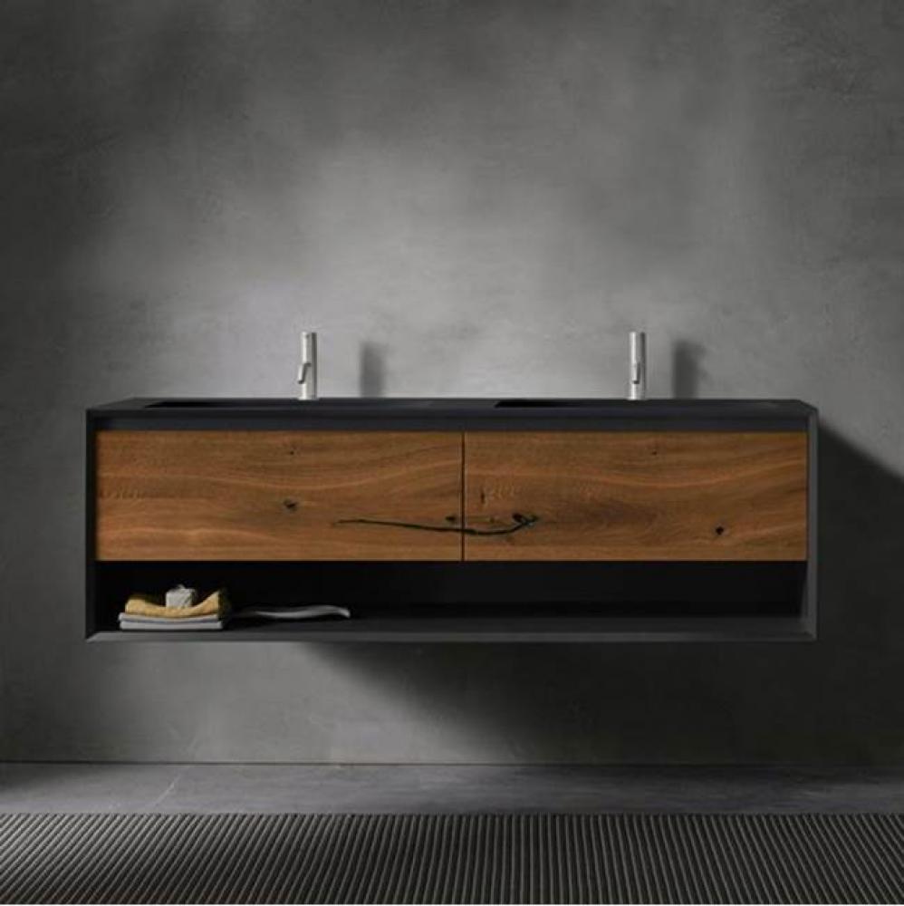 45-Degree And Fenix Collection Up V2 Series 1400, Wall-Mount Vanity, Drawer Panels Only; Grigio Gr