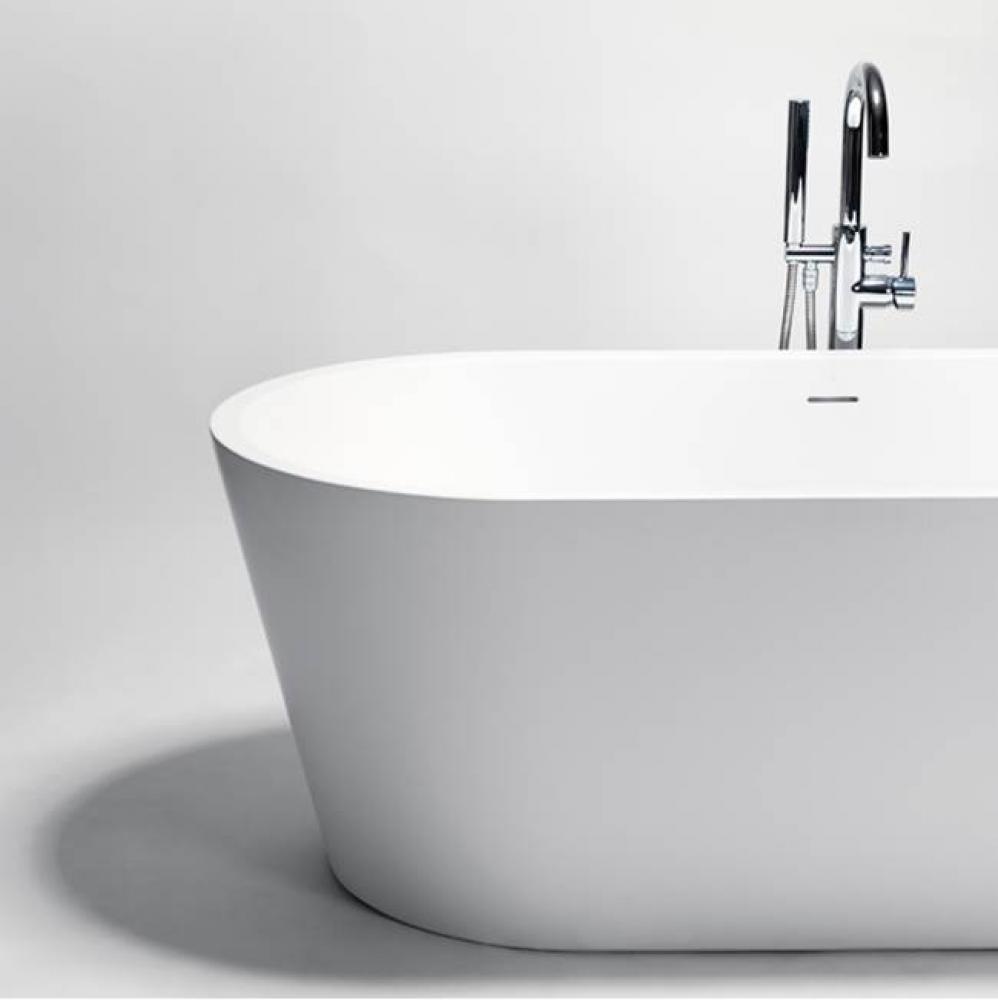 Coco 1 Blu-Stone Freestanding Oval Bathtub White Matte 67'' X31 1/2'' X 23 3/4