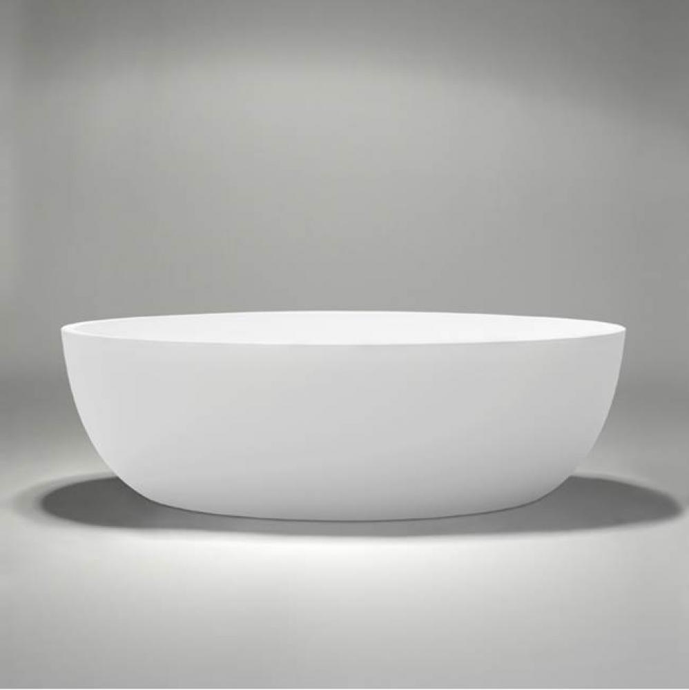 Azure 4 Blu-Stone Freestanding Oval Bathtub, White Matte, 67'' X 31 1/2'' X 19
