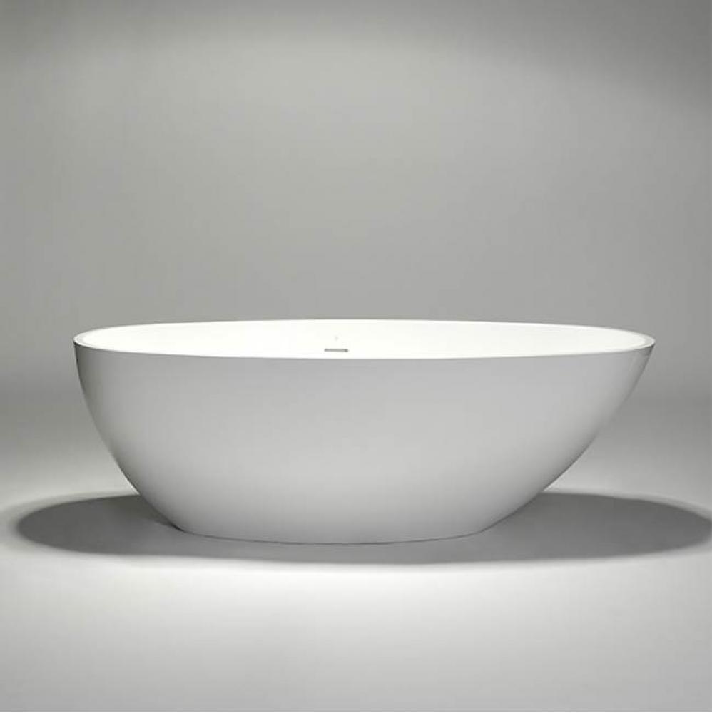 Halo 1 Blu-Stone Freestanding Oval Bathtub White Matte 63''X30''X21 3/4'&