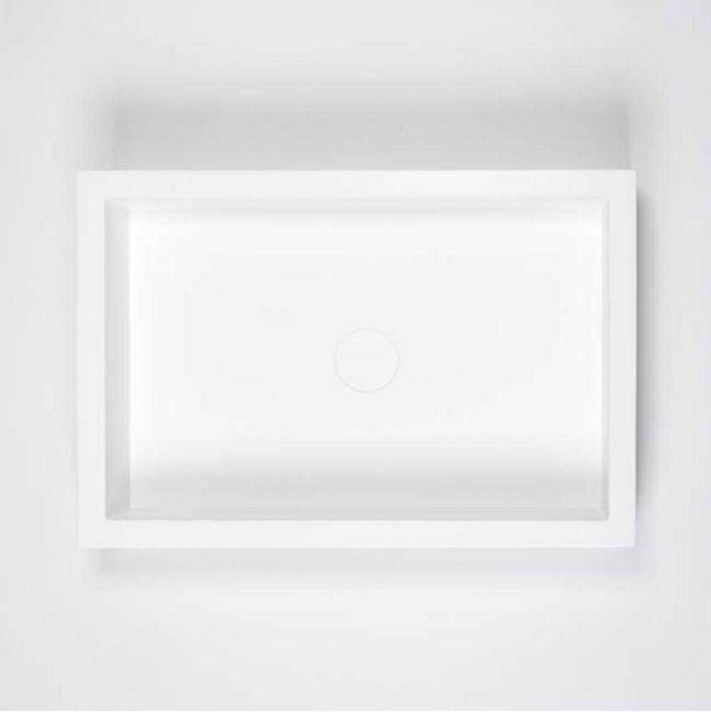 Metrix Blu-Stone Rectangular Countertop Basin White Matte 24''X16 1/4''X5 1/2&