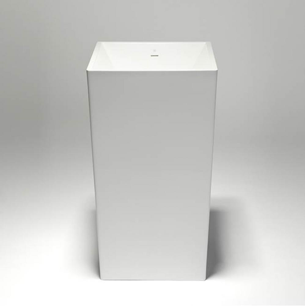Metrix Blu-Stone Square Freestanding Pedestal Basin White Matte 17 3/4''X17 3/4'&ap