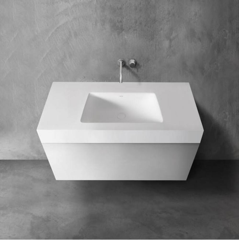 Series 1200 Blu Stone™ Integrated Vanity Top And Basin, 4'' Thickness, White Gloss; 47