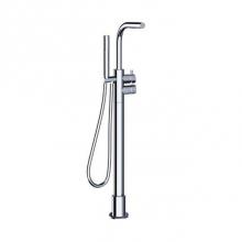 Blu Bathworks TSP511 - pure 2 single hole, floor mounted thermostatic tubfiller with handshower & smooth 60'&apo