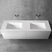 Blu Bathworks SA1810-01M - blu stone™ integrated double basin vanity top, 4'' Apron