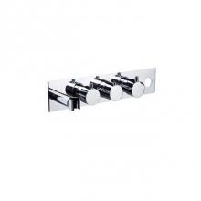 Blu Bathworks TSP431.01 - pure 2 wall-mount handle w rectangular thermo tubfiller & handshower trim