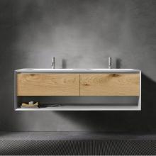 Blu Bathworks FXV2-1400-01M - 45-Degree Fenix 1400 UP V2, wall vanity; 55''W x 20 1/2''H x 20 7/8'&apos