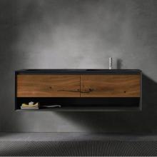 Blu Bathworks FXV2-1402-01M - 45-Degree Fenix 1400 UP V2, wall vanity w Right bowl; 55''W x 20 1/2''H x 20 7