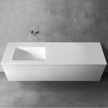 Blu Bathworks SA1811-01M - blu stone™ integrated left basin vanity top, 4'' Apron