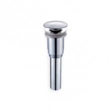 Blu Bathworks TW120 - Push button waste without overflow, shrouded threads and tailpiece; 1 1/4'' DIA Chrome