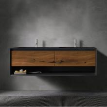 Blu Bathworks FV2D-1400-98M - 45-Degree And Fenix Collection Up V2 Series 1400, Wall-Mount Vanity, Drawer Panels Only; Grigio Gr