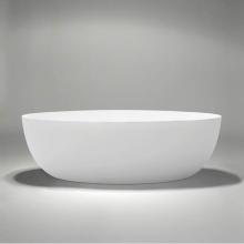 Blu Bathworks BT0305N17-01M - Azure 4 Blu-Stone Freestanding Oval Bathtub, White Matte, 67'' X 31 1/2'' X 19