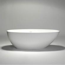 Blu Bathworks BT0406-01M - Halo 1 Blu-Stone Freestanding Oval Bathtub White Matte 63''X30''X21 3/4'&