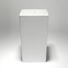 Blu Bathworks SA0504-01M - Metrix Blu-Stone Square Freestanding Pedestal Basin White Matte 17 3/4''X17 3/4'&ap