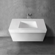 Blu Bathworks SA1210-01G - Series 1200 Blu Stone™ Integrated Vanity Top And Basin, 4'' Thickness, White Gloss; 47
