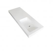 Blu Bathworks SA1412-01G - Series 1400 Blu Stone™ Integrated Vanity Top And Offset (Right) Basin, 4'' Thickness,