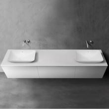 Blu Bathworks SAC2700-01M - Custom Blu Stone™ Vanity Countertop, 1/2'' Thick, White Matte; 106'' W X 20