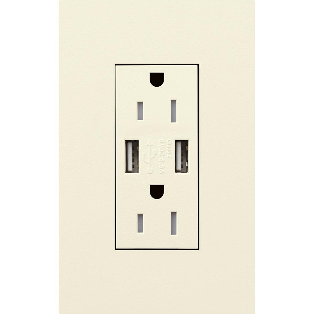 DUPLEX 15A TR DUAL USB RECEPTACLE LA FP