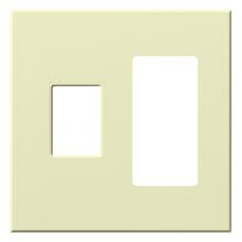 Lutron Electronics VWP-2CR-AL - VAREO WALLPLATE 2GNG CONT/RCPT ALMOND