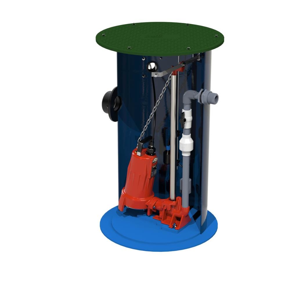 2 hp, Simplex Grinder Package 1PH, 208-230V, 1-1/4'' Discharge with 24'' x 48&