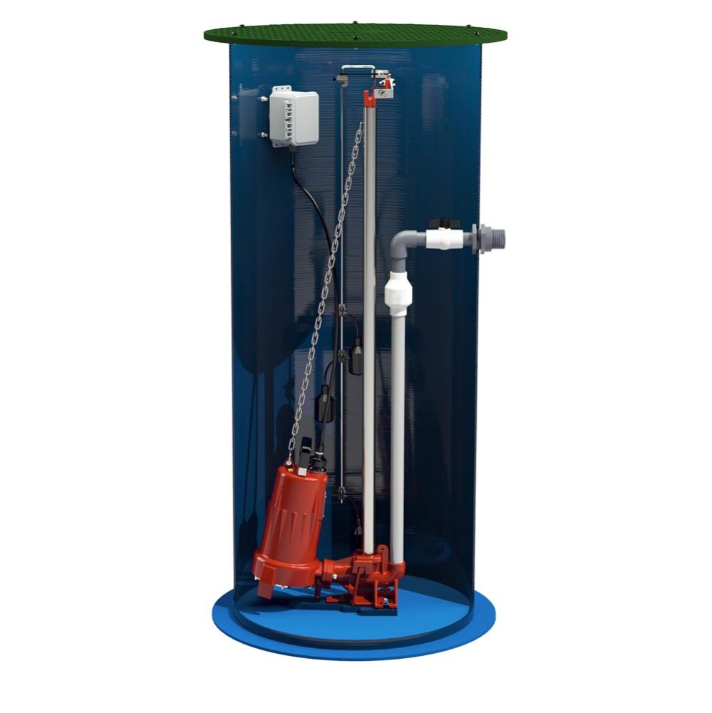 2 hp, Simplex Grinder Package, 3PH 208/230V, 1 1/4'' Discharge with 30'' x 84&