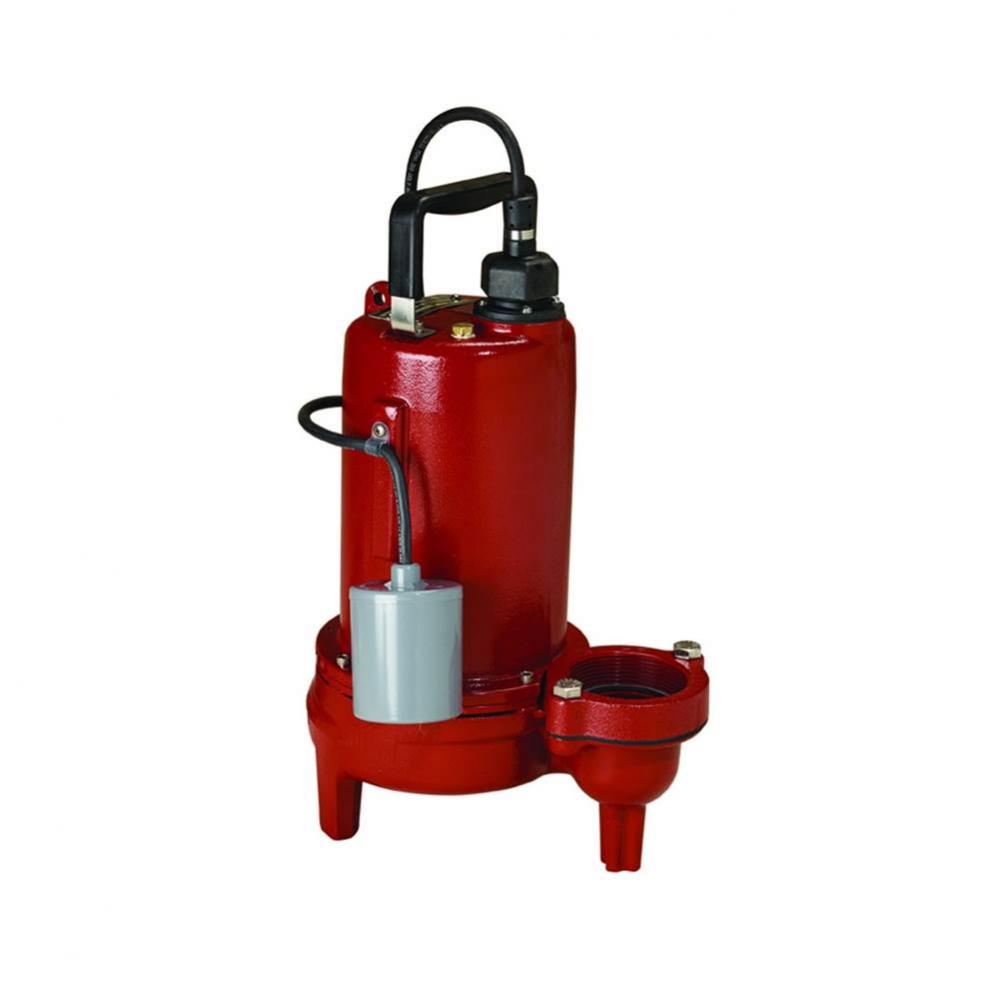 1 HP, Sewage Pump, 1 PH, 208-230V, 50'' Cord, 2'' Discharge, Manual