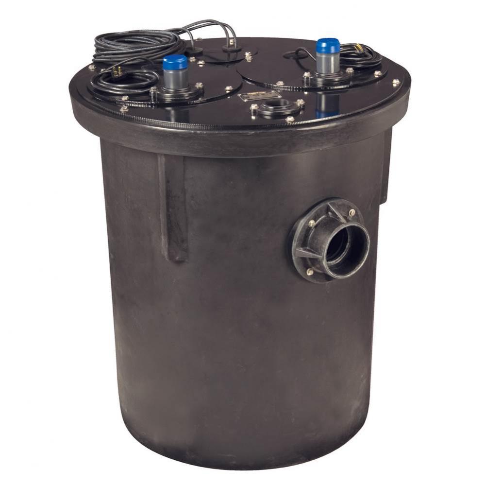 1.5 HP, Duplex Sewage Package, 3 PH, 208-230V, 2'' Discharge