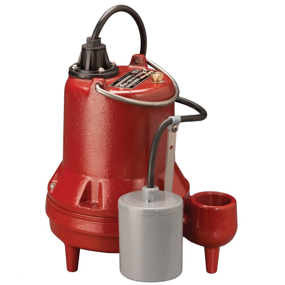 Fl32A 1/3 Hp Effluent Pump With 10'' Power Cord