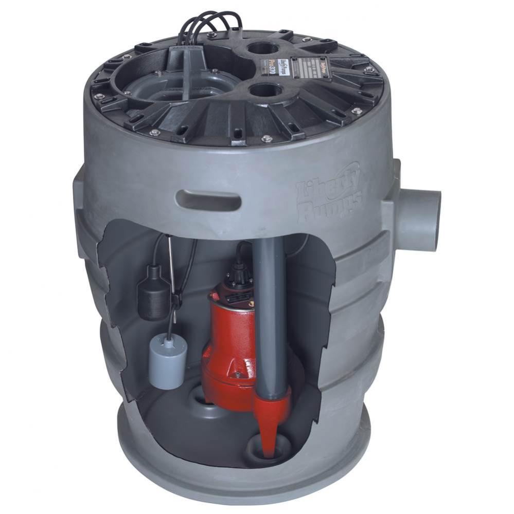 1/2 HP, Simplex Sewage Package, 1 PH, 115V, 3'' Discharge, 10'' cord and Night