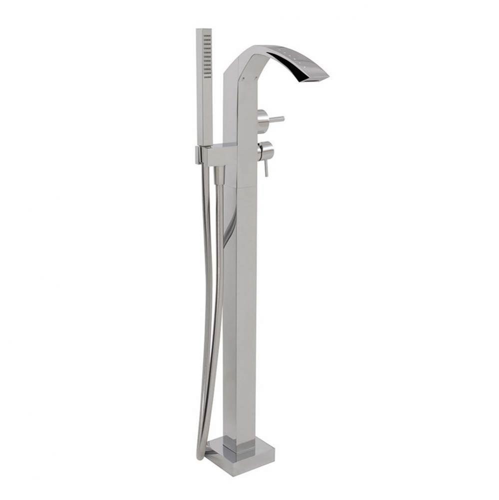 617N85 Etna Crystal Floormount Tub Filler With Handshower  - Trim Only