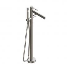 Aquabrass ABFB51N85BNBK - 51N85 Time Floormount Tub Filler With Handshower - Trim Only