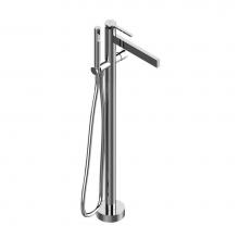 Aquabrass ABFB51N85PCBK - 51N85 Time Floormount Tub Filler With Handshower - Trim Only